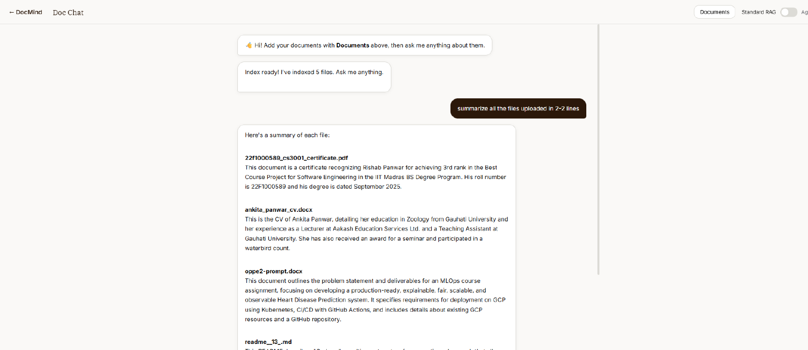 DocMind screenshot 5